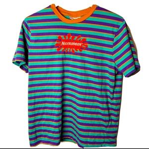 Nickelodeon Colorful Striped Tee - Purple, Green, Orange